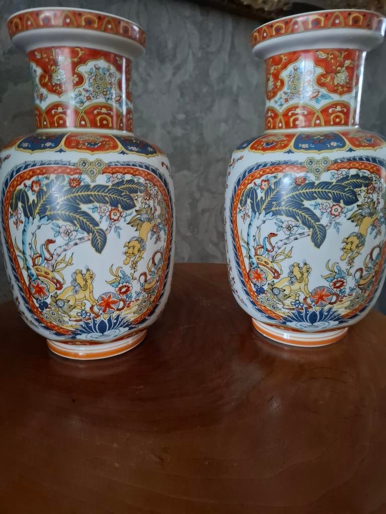 Twee vintage Eken vazen, Antiek en Kunst, Ophalen of Verzenden