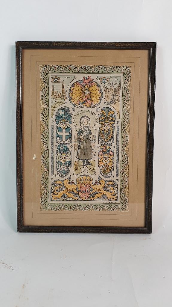 Antiek Chromolitho T. vd Laar Costuum Brekkelenkamp. S28, Ophalen of Verzenden