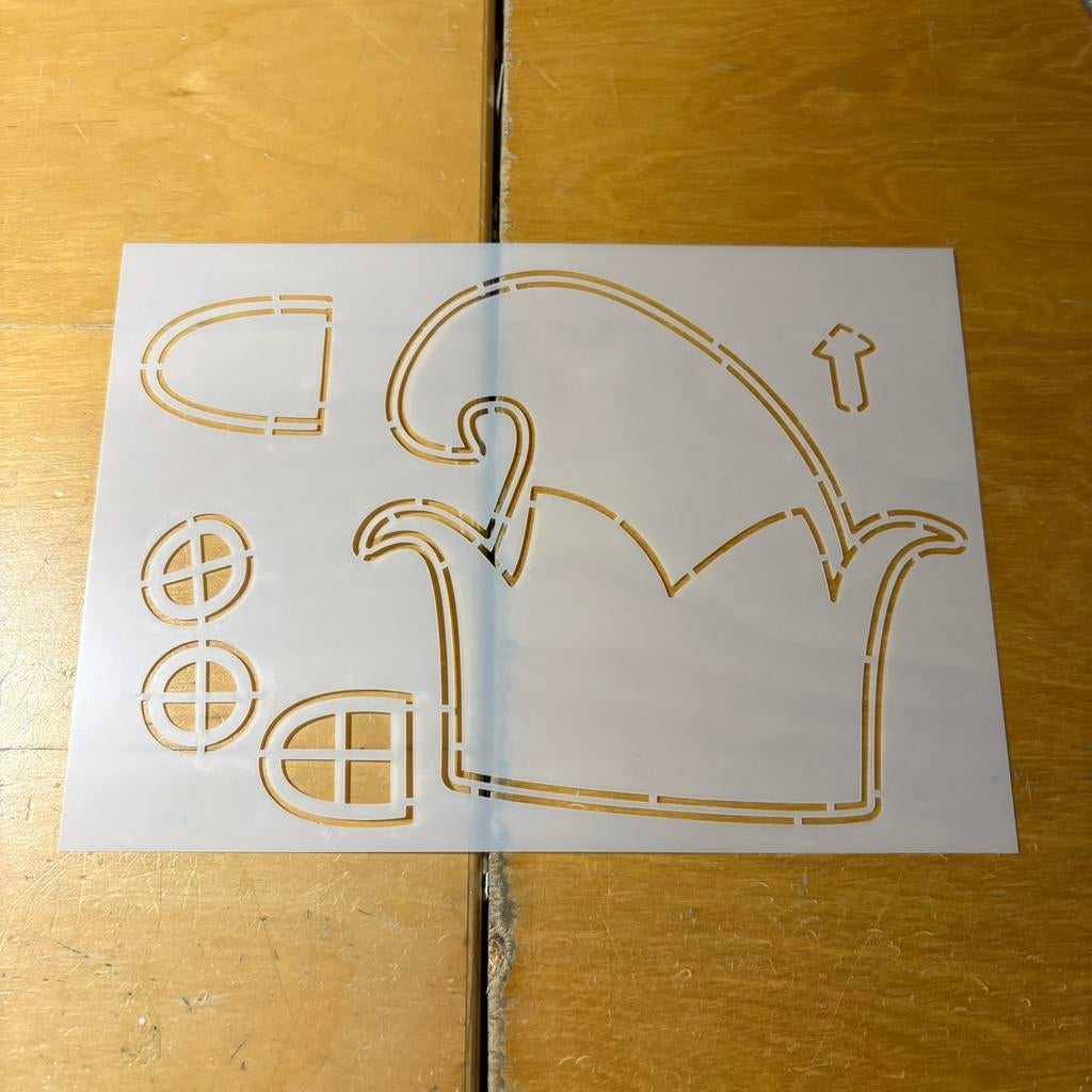 Stencil / tekenmal elf huisje / muts, Ophalen of Verzenden, Nieuw, Overige thema's, Pons of Mal