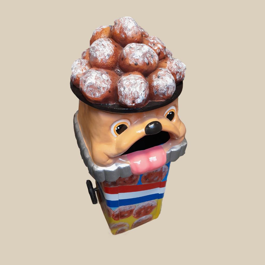 Oliebollen afvalbak – Oliebol 50 x 50 x 130 cm Verrijdbaar, Verzamelen, Ophalen, HorecaBeelden, Overige typen, Nieuw