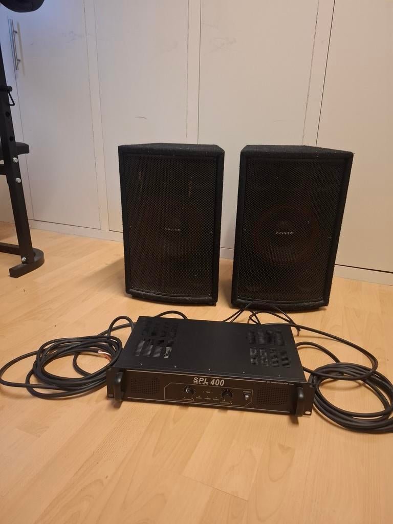 Complete PA-set – SPL400 versterker + 2JBS Systems speakers, Ophalen, Gebruikt, Minder dan 500 watt