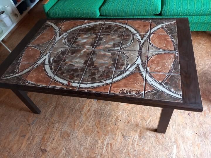 Vintage Ox Art Tegeltafel, 1976, Huis en Inrichting, Ophalen, Gebruikt, 50 tot 100 cm, Vintage