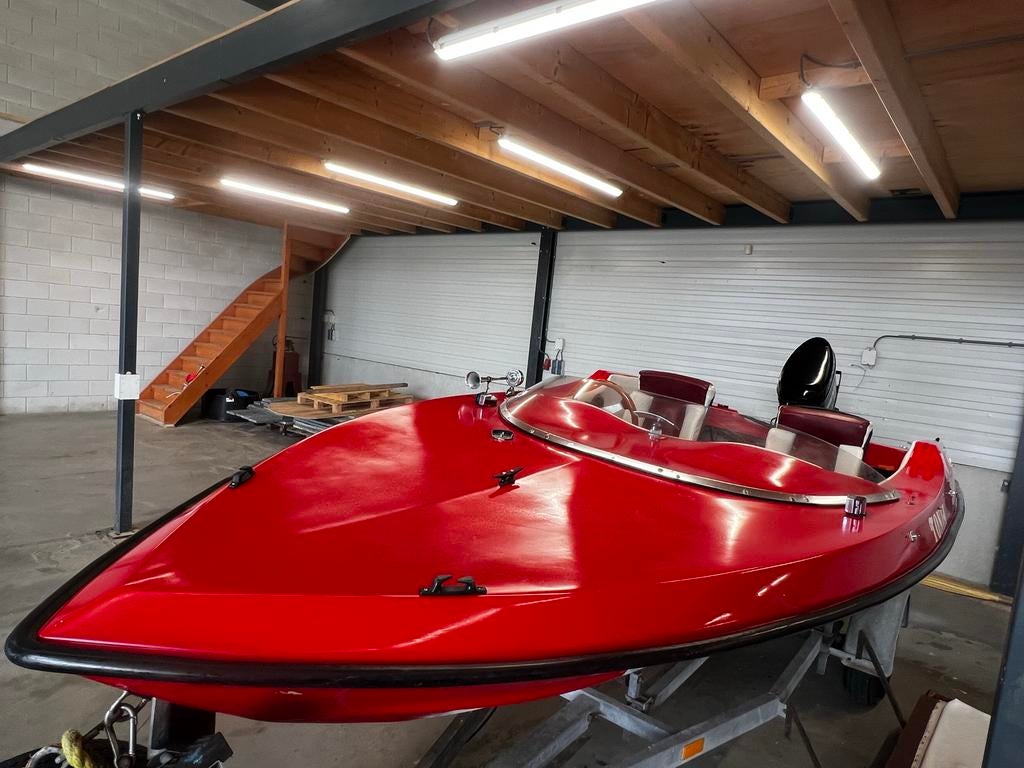 Tekoop Retro Speedboot met trailer & 115 pk motor, Ophalen, Gebruikt, 70 tot 120 pk, Buitenboordmotor