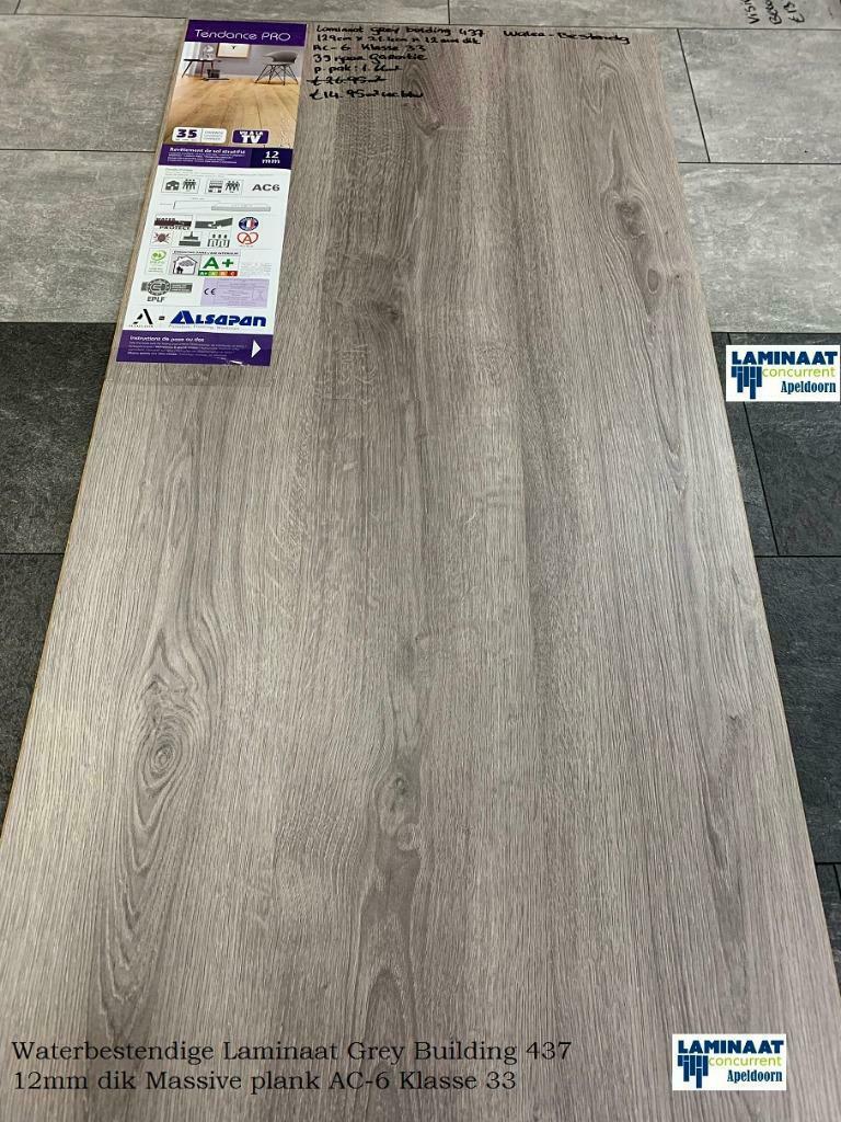 Waterbestendig Laminaat 12mm dik Grey Building AC-6 Klas 33, Ophalen of Verzenden, Nieuw