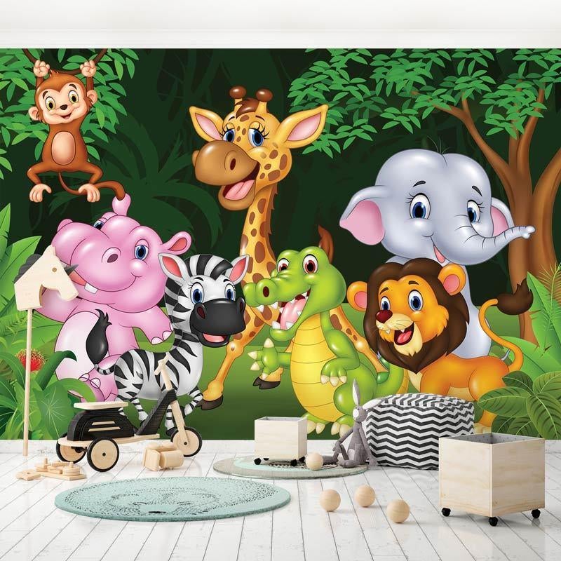 Fotobehang / Behang - Kinderkamer - Jungle Dieren, Verzenden, Kinderkamer Dieren, Minder dan 10 m², Info@fotobehangkoning.nl