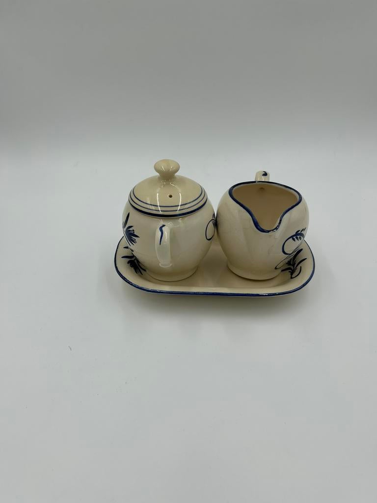 Prachtig Vintage Roomstel – Blauwe Korenaar – 3-delig, Ophalen of Verzenden