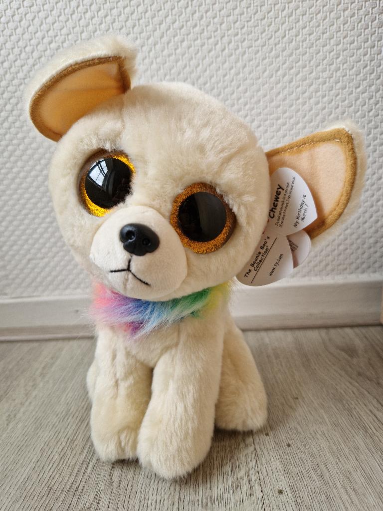 TY Beanie Boo Chihuahua Chewey Hond, Ophalen of Verzenden, Nieuw, Hond
