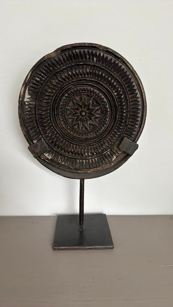 Stenen Mandala op statief/Ornament op voet, Huis en Inrichting, Verzenden, Gebruikt