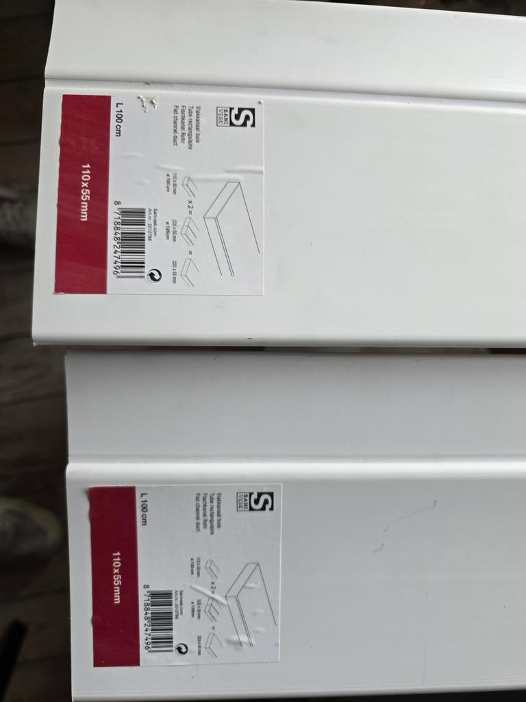 Sanivesk Vlakkanaal Buizen 110x55mm + Verbindingsstukken, Doe-het-zelf en Verbouw, Pvc, Nieuw, Ophalen of Verzenden, Minder dan 2 meter