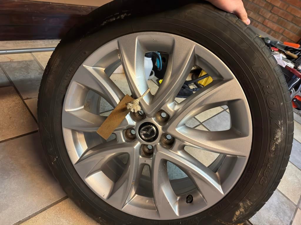 Mazda Velgen 4x (braam/schadevrij) met banden 225/55R19, Gebruikt, Banden en Velgen, Personenwagen, Ophalen
