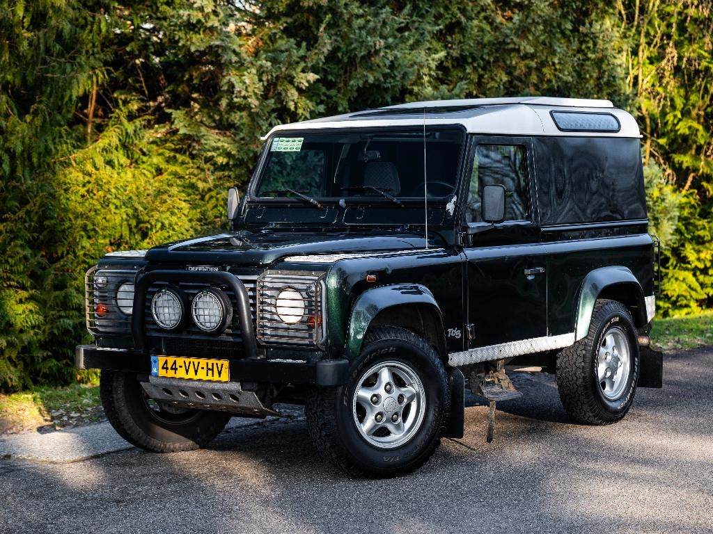 Land Rover Defender 90 TD Hardtop 2001, Auto's, Zwart, 2495 cc, Leder en Stof, 122 pk