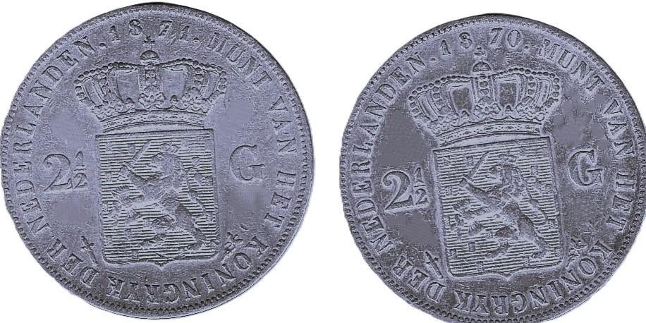WILLEM III   RIJKSDAALDERS     1870 - 1871, Postzegels en Munten, Munten | Nederland, Ophalen of Verzenden, Koning Willem III