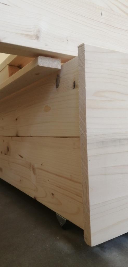 NIEUW Houten bed met laden, in ELKE maat leverb/MONTAGEoptie, Ophalen of Verzenden, Nieuw, 180 cm of meer, 70 tot 85 cm