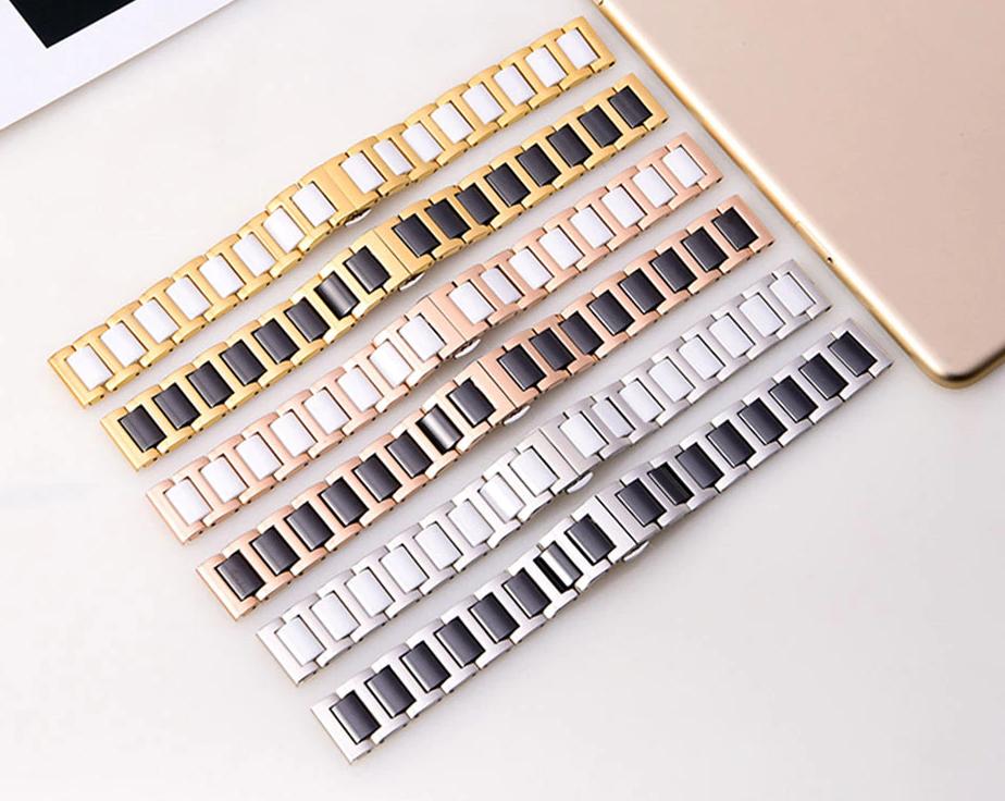 Keramische horloge band zilveren gouden horlogeband strap, Verzenden, Nieuw