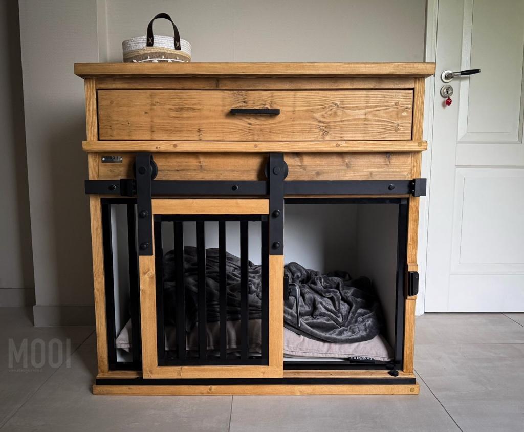 Luxe hondenbench meubelen met schuifdeur (zeer stevig), Dieren en Toebehoren, Hondenbenches, Ophalen of Verzenden, Nieuw