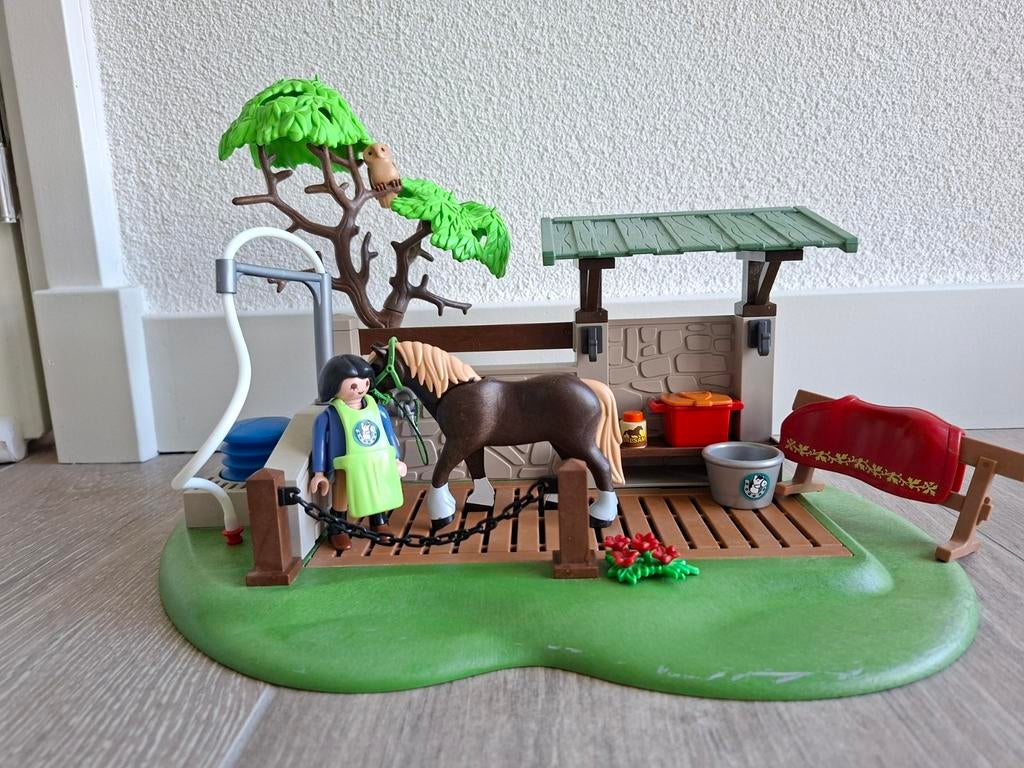Playmobil paarden wasplaats, Kinderen en Baby's, Speelgoed | Playmobil, Ophalen of Verzenden, Zo goed als nieuw, Complete set