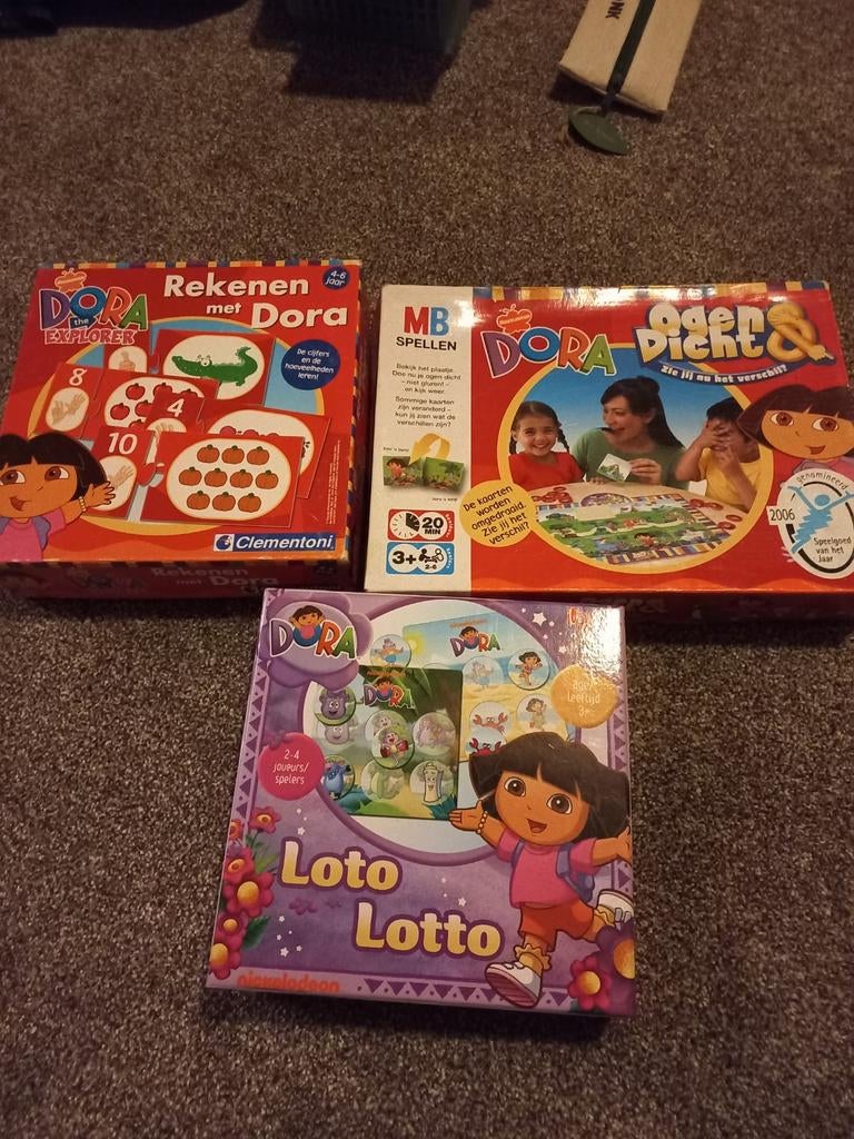 3 leerzame Dora spelen, Ophalen of Verzenden, Zo goed als nieuw