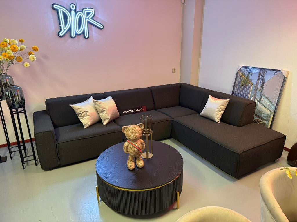 ACTIE Luxe Boucle Teddy Elementen Hoekbank 300x230cm Zwart, 250 tot 300 cm, Info@oosterbaanwonen.nl, Venus 31 8448CE Heerenveen