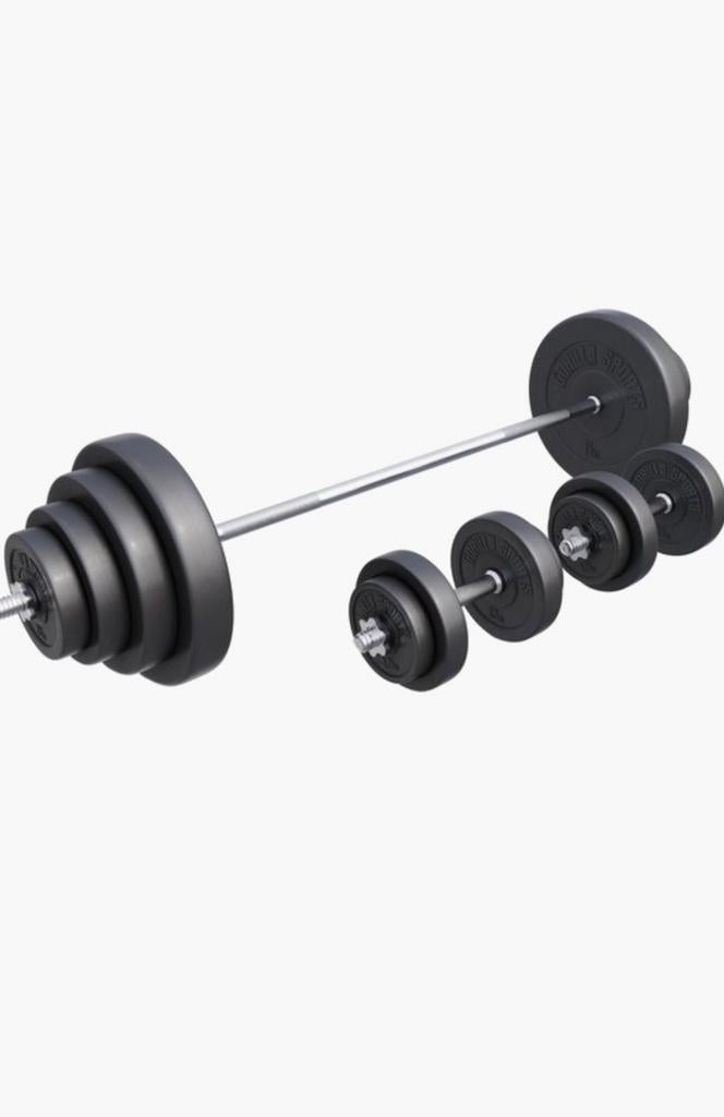 100 kg halterset, stang + dumbbels, Sport en Fitness, Ophalen of Verzenden, Nieuw, Halterset