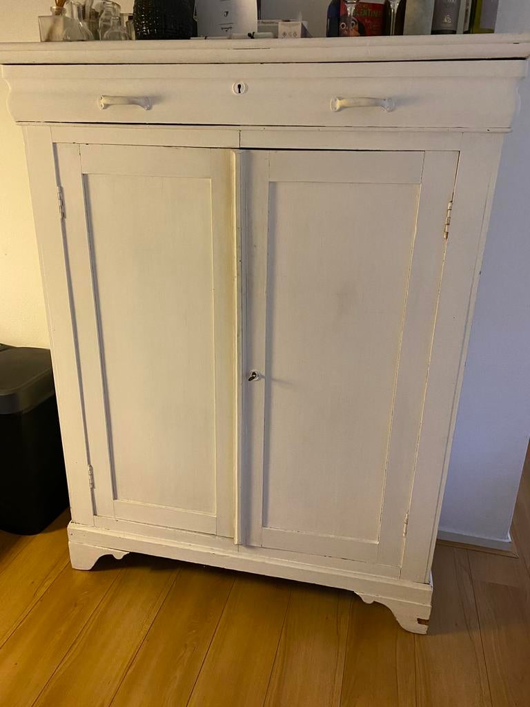 Antieke meidenkast, Ophalen of Verzenden, Zo goed als nieuw, 70 tot 120 cm, 120 tot 170 cm