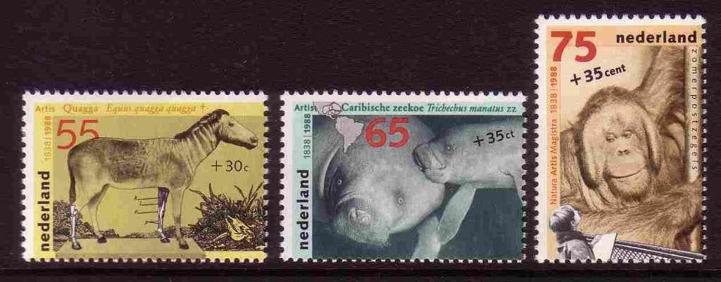 Nederland 1988 1399/1401 Zomer, Dieren, Postfris, Ophalen of Verzenden, Na 1940, Postfris