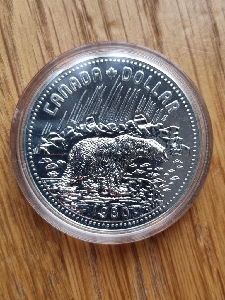 1 dollar 1980 Canada zilver, Ophalen of Verzenden, Noord-Amerika, Zilver