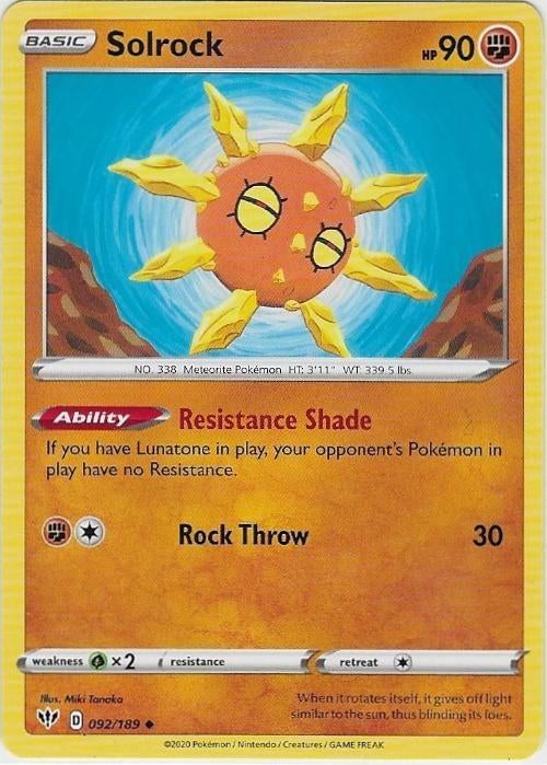Darkness Ablaze,  Solrock [uncommon] 92/189, Ophalen of Verzenden, Nieuw, Losse kaart