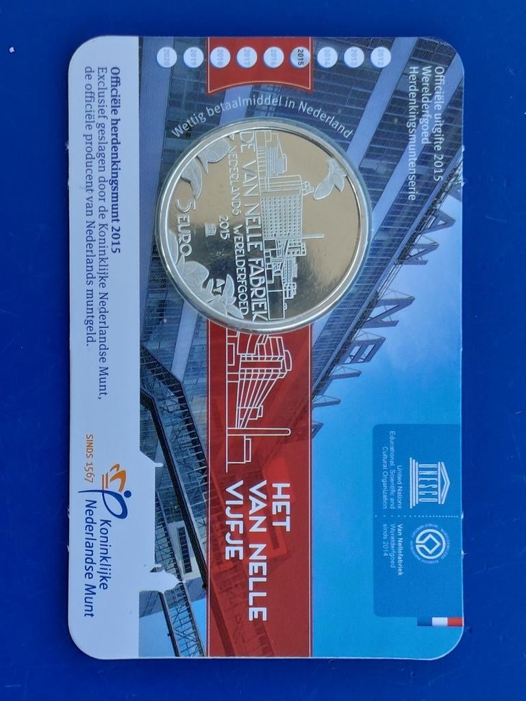 5 Euro coincard Van Nelle Fabriek 2015, Postzegels en Munten, Munten | Nederland, Losse munt, Euro's, Koningin Beatrix, Ophalen of Verzenden
