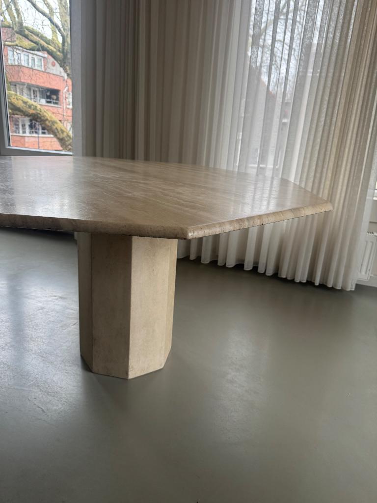 Travertin eettafel, Huis en Inrichting, Tafels | Eettafels, Ophalen, Rechthoekig, 200 cm of meer, 100 tot 150 cm