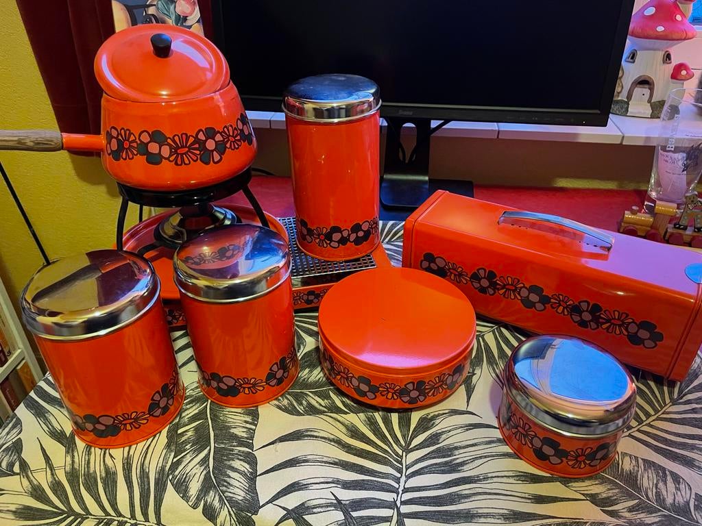 Retro Vintage Brabantia Diane Keukenset Oranje, Ophalen of Verzenden, Gebruikt