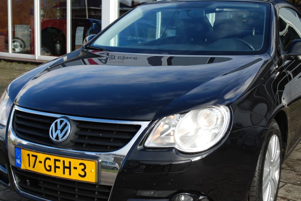 Volkswagen Eos 2.0 16V FSI 110KW 2008 Zwart, Auto's, Volkswagen, Voorwielaandrijving, Stof, 4 cilinders, 4 stoelen
