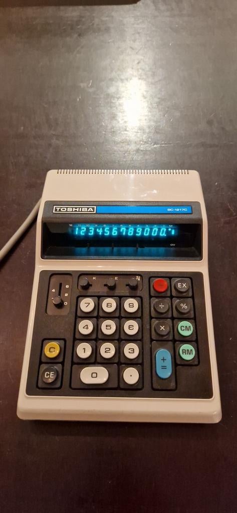 Vintage grote Toshiba BC 1217C  boekhoud rekenmachine, Ophalen of Verzenden, Zo goed als nieuw