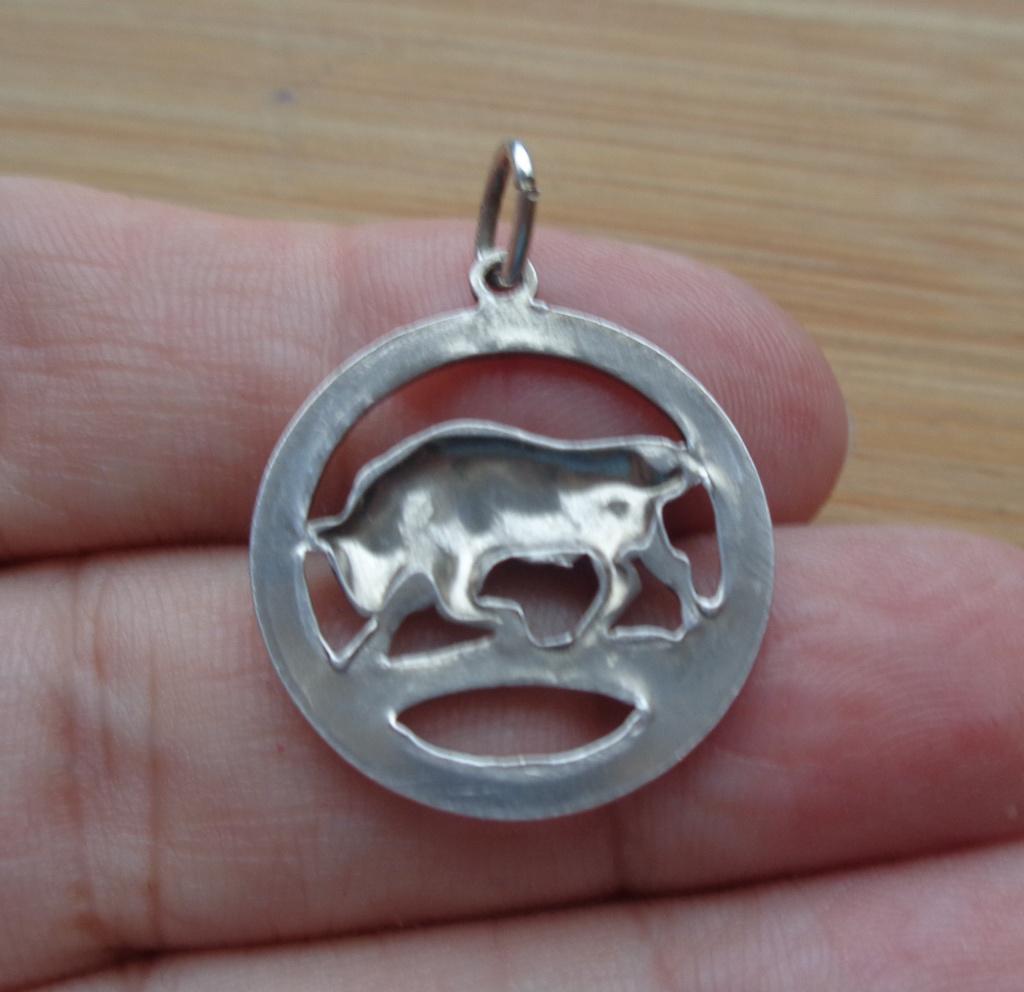 zilveren bedel/hanger sterrenbeeld stier [216], Overige merken, Ophalen of Verzenden, Zo goed als nieuw, 1 bedel