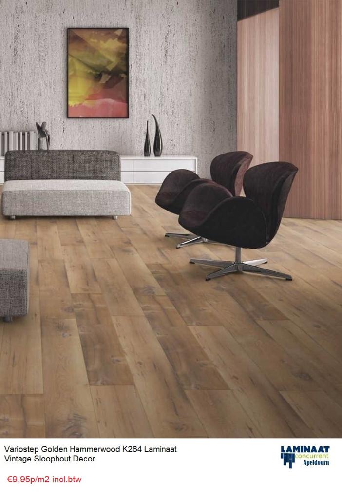 Laminaat Vintage Golden Hamerwood K264 8mm dik €9,95m2