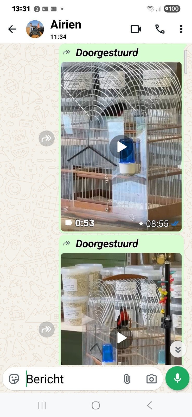 Te koop. Mooie roodborst, Ophalen of Verzenden, Zo goed als nieuw, Metaal, Vogelkooi
