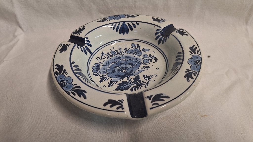Vintage Delfts blauw-witte asbak, Ophalen of Verzenden