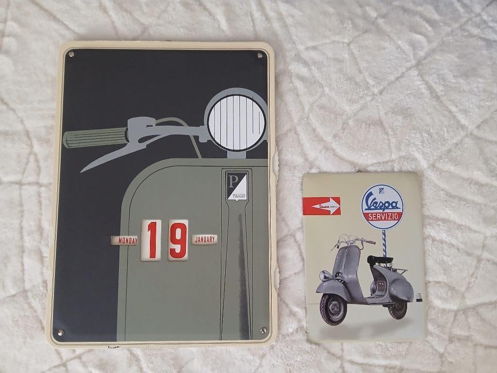 Piaggio Vespa - eeuwigdurende kalender -wanddecoratie metaal, Meerkleurig, Overige stijlen, Nieuw, Ophalen of Verzenden