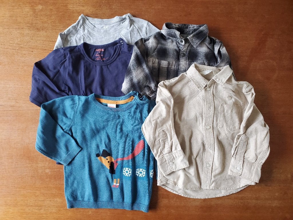 Kledingpakket maat 92 - 5 truien / blouses - lange mouw, Ophalen of Verzenden, Zo goed als nieuw, Maat 92