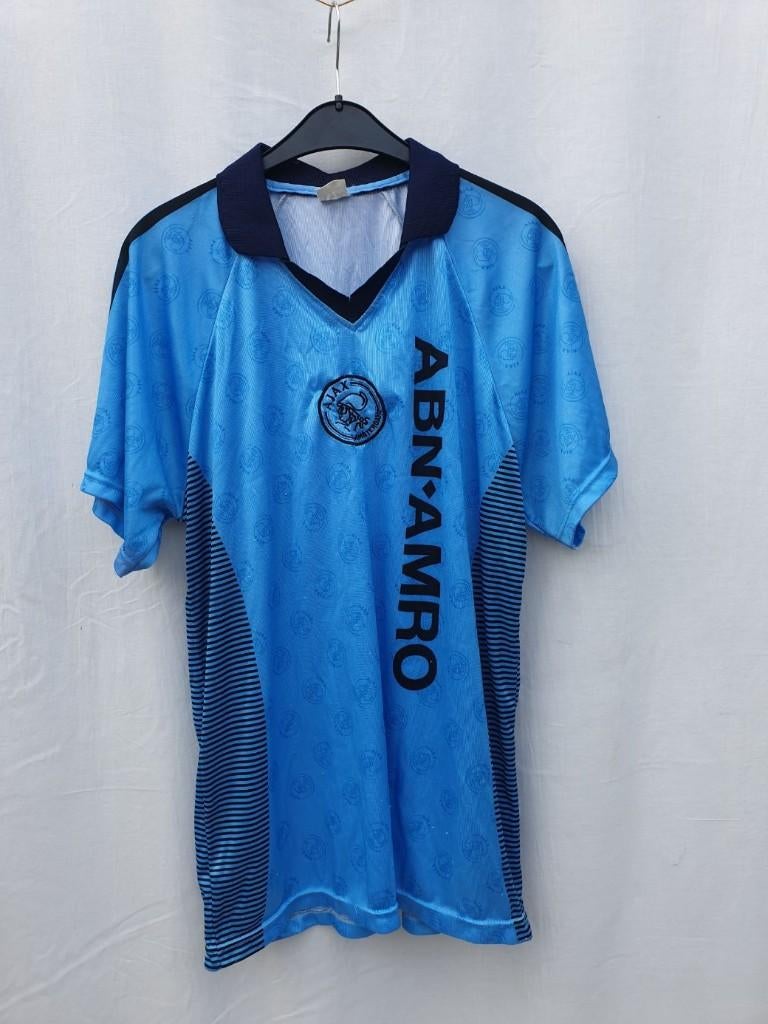 Ajax uit shirt in de kleuren blauw, zoals seizoen 2002-2003, Sport en Fitness, Voetbal, Zo goed als nieuw, Shirt, Maat L, Ophalen of Verzenden