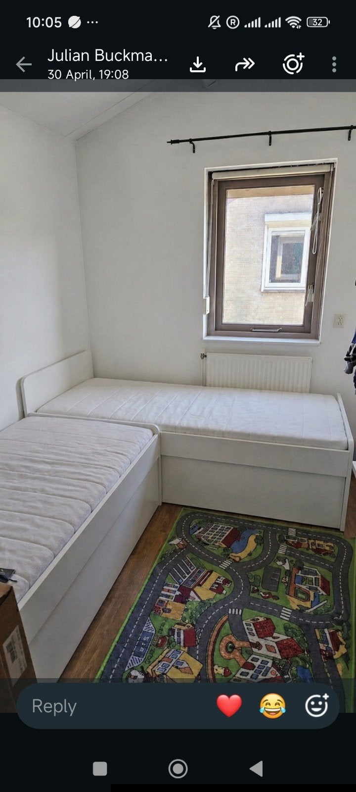 2x IKEA SLÄKT uitschuifbed met opbergruimte – prijs voor bei, Ophalen, Verstelbaar, 90 cm, Wit