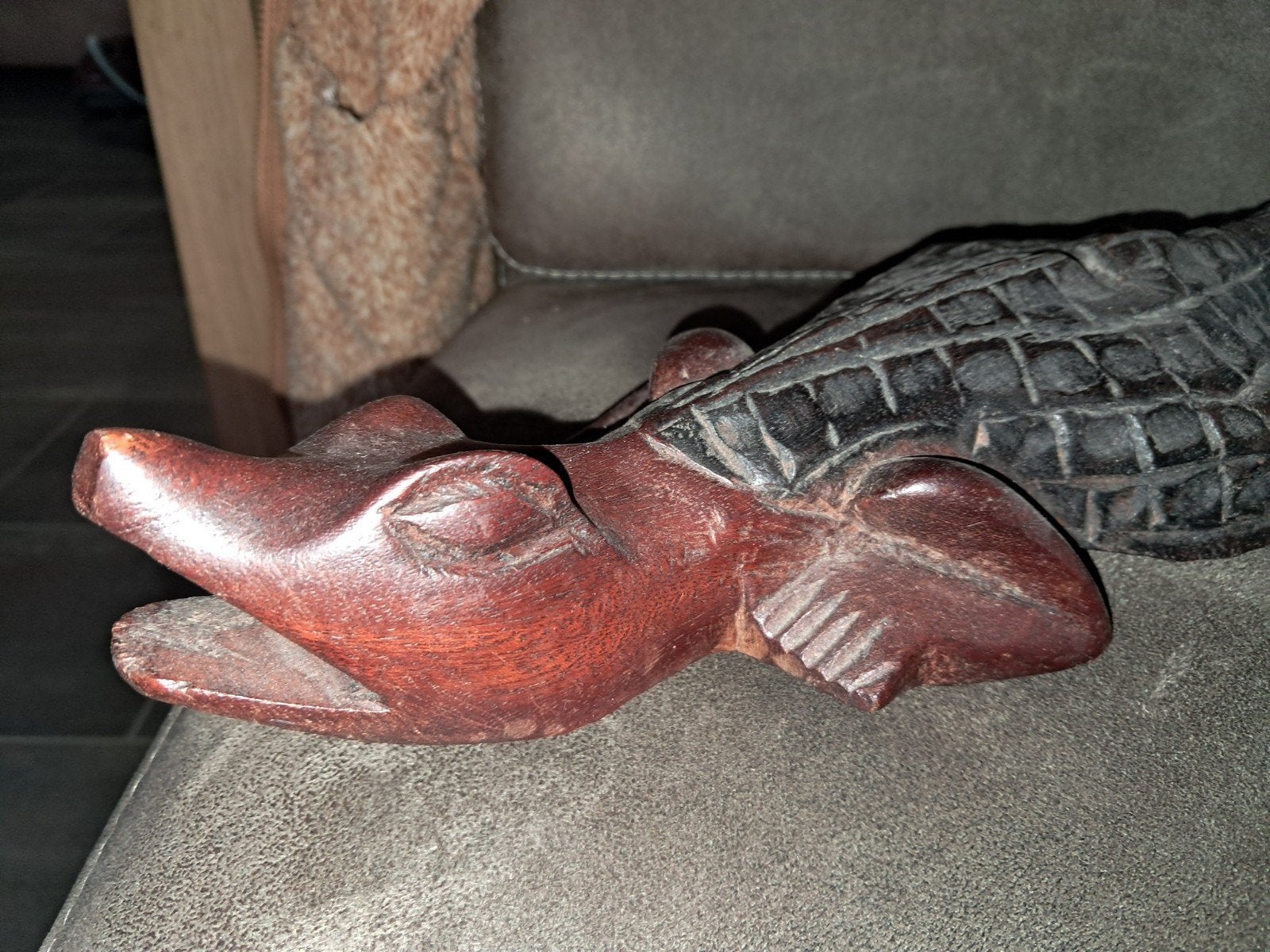 mooie handgesneden houten krokodil, Ophalen of Verzenden