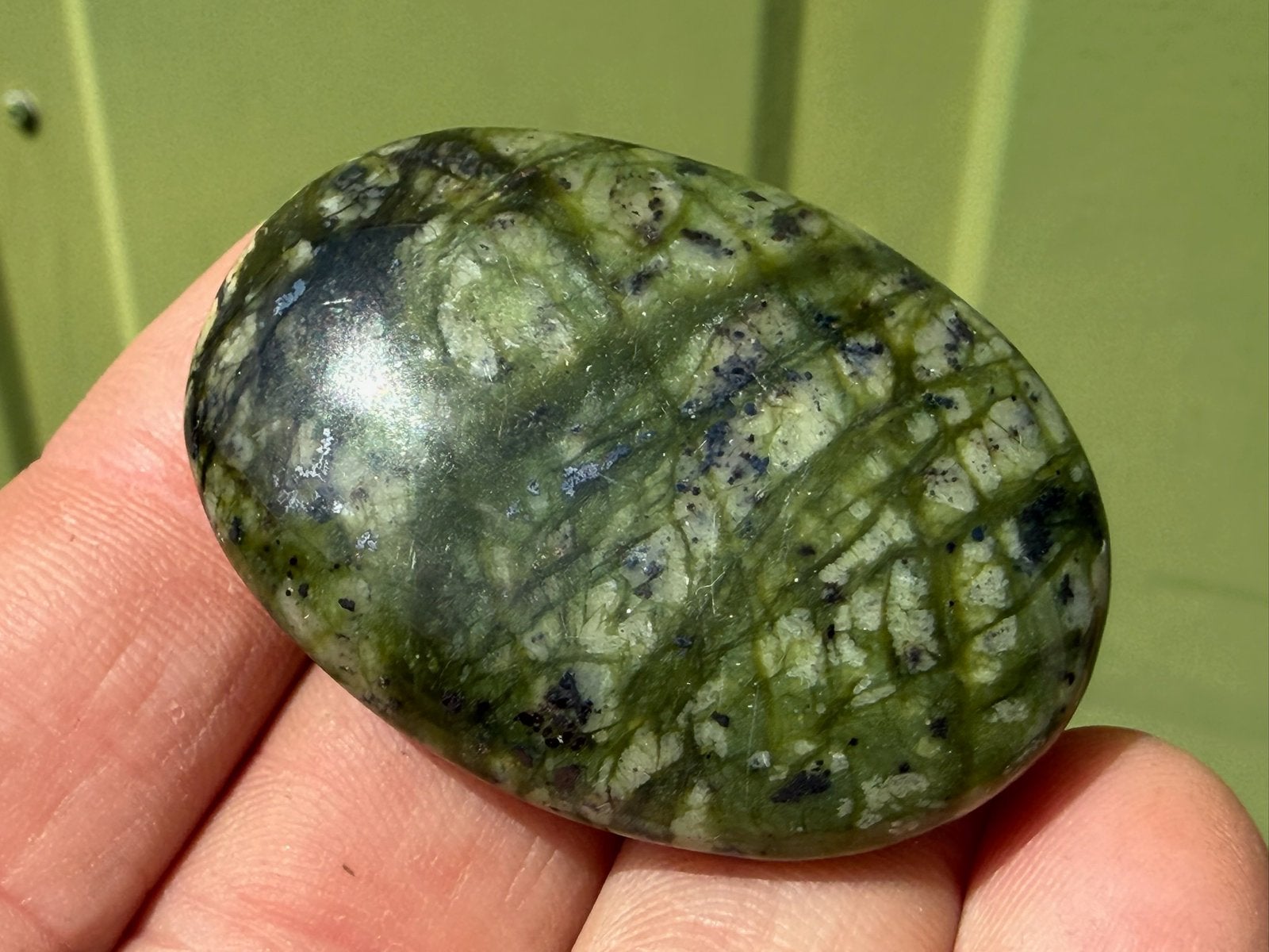 Jungle Jade Serpentijn handsteen mineralen, Ophalen of Verzenden