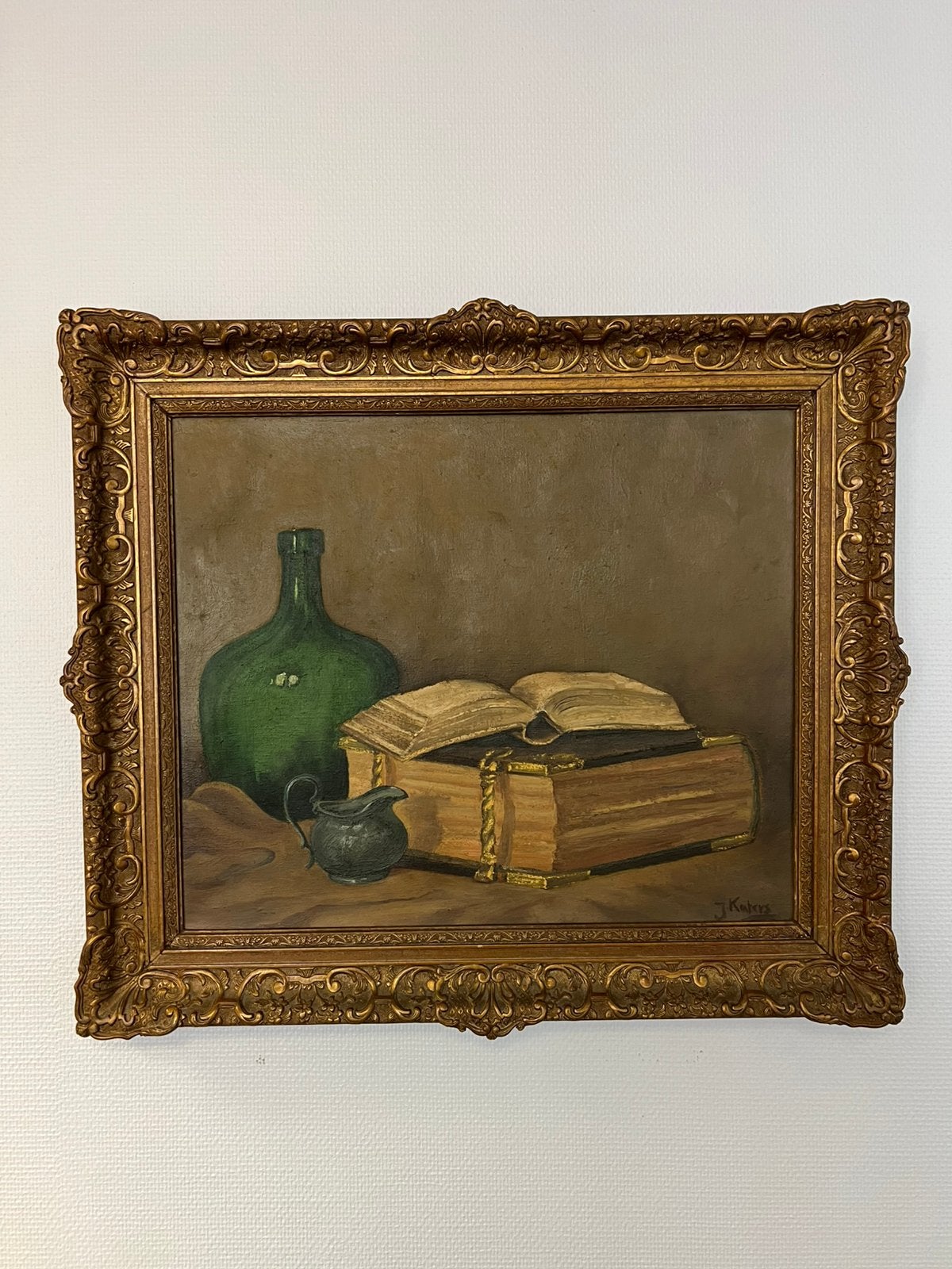 SCHILDERIJ (1950) van Kunstschilder JAN KATERS uit Steenwijk, Antiek en Kunst, Ophalen, Doek, Stilleven, Olieverf
