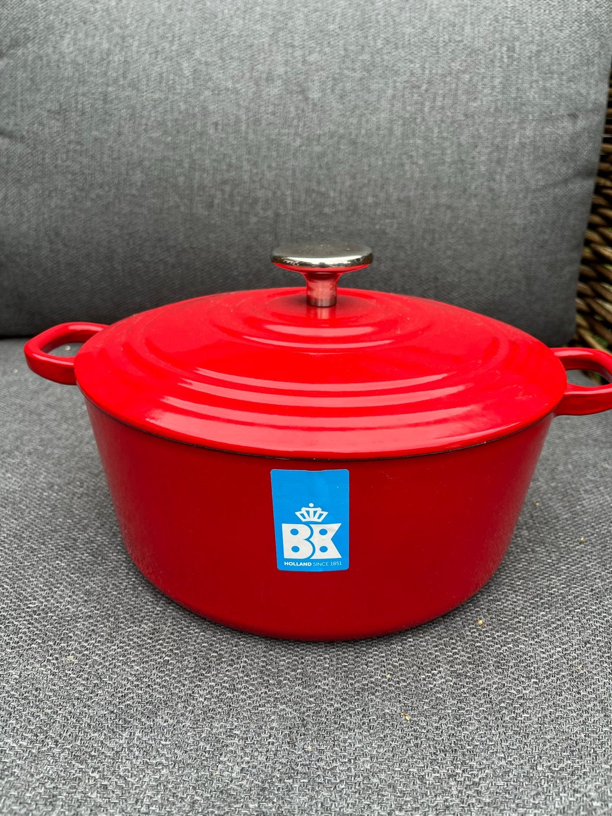 BK Braadpan Rood - 24 cm Zo goed als nieuw, Ophalen, Met deksel, BK, Zo goed als nieuw