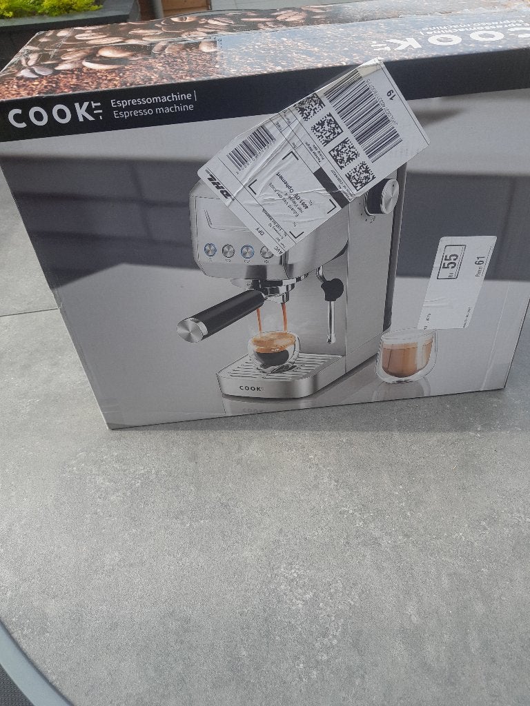 Cook espresso machine, Ophalen, Afneembaar waterreservoir, Espresso apparaat, Nieuw