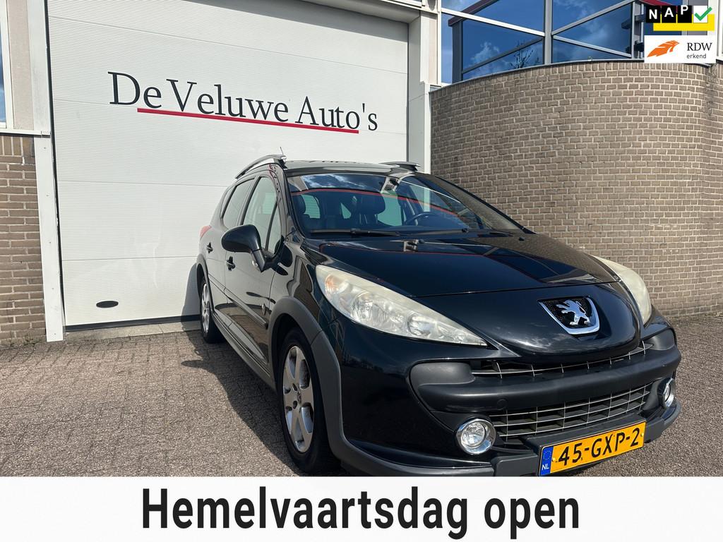Peugeot 207 SW Outdoor 1.6 VTi XS|Cruise|Airco|Trekhaak|Pano, Gebruikt, Zwart, 4 cilinders, Leder en Stof