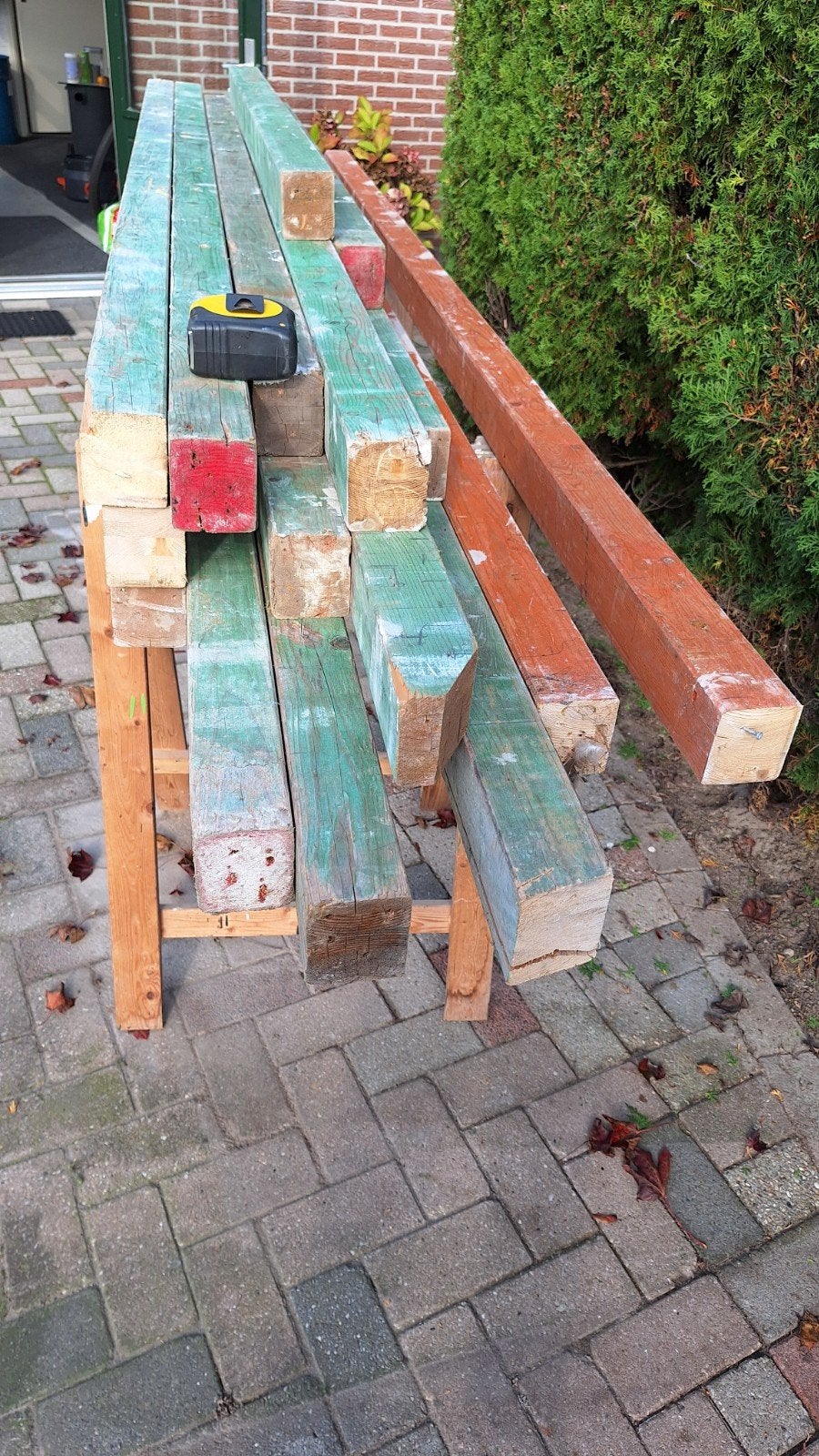 Metsel profielen kurkdroog en kaarsrecht 65x80mm., Ophalen, Gebruikt, 200 tot 250 cm, 50 mm of meer