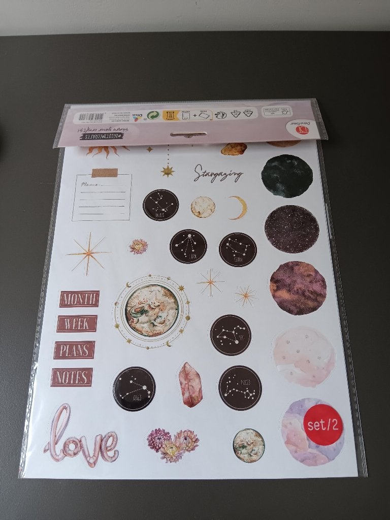 Stickerset astrologie en planner set van 2 vellen, Ophalen of Verzenden, Nieuw, Sticker