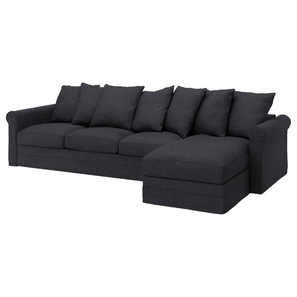 IKEA 4-zitsbank met chaise longue, Hillared antraciet, Ophalen, Gebruikt, 100 tot 125 cm, 300 cm of meer