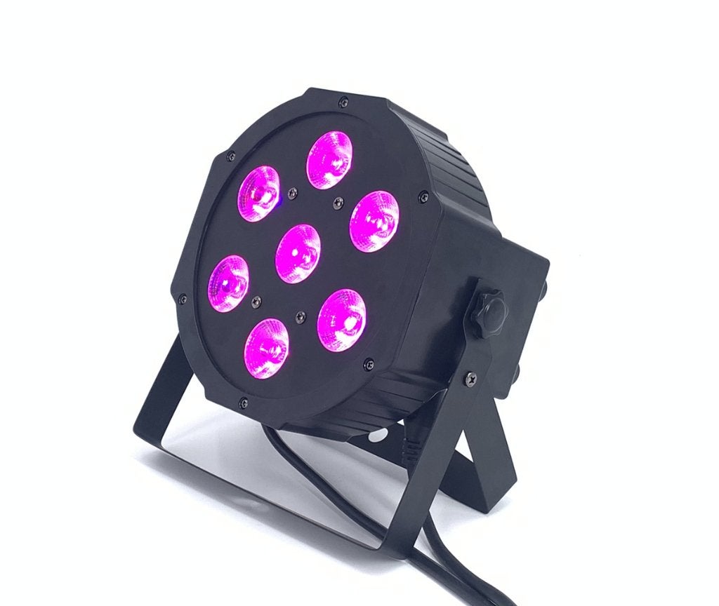 Nieuwe FIRST CLASS 7 X 24 W RGBWAUV FLAT LED PAR, Ophalen of Verzenden, Nieuw, Licht, Geluidgestuurd